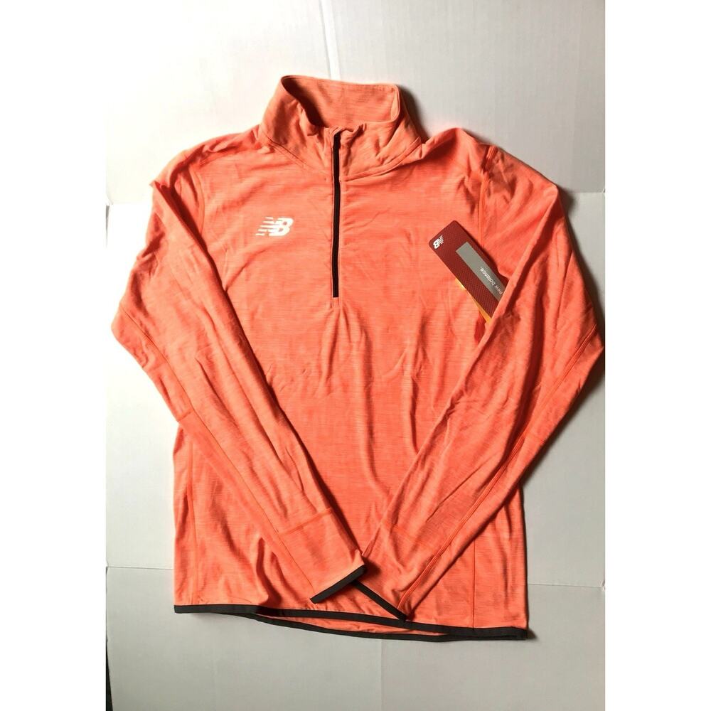New Balance Womens Size S Dry 1/4 Zip Lightweight orange Long Sleeve RunningNWT